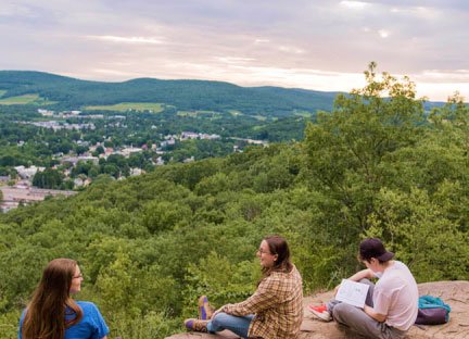 students at beautiful overlook