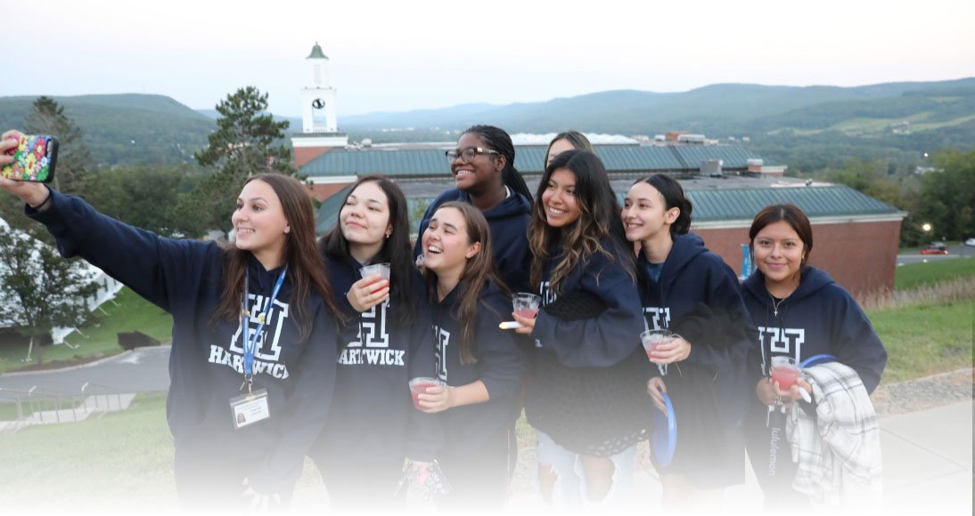 friends taking outdoor selfie