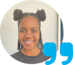 smiling young woman with dark skin